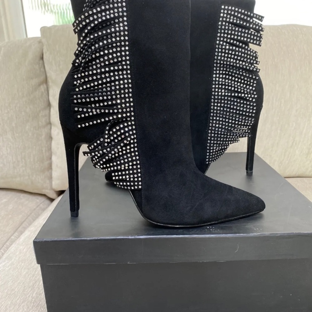 House of Harlow 1960 x REVOLVE Seude Asher Bootie Boots Shoes Black Size 8.5 NEW